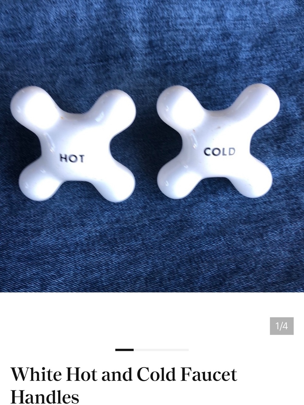 White Porcelain Hot & Cold Faucet Handles